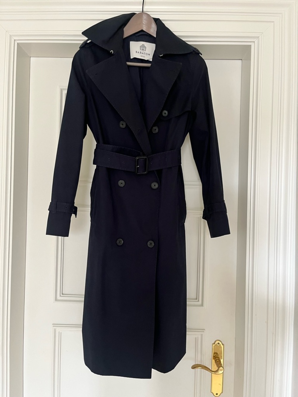 Aritzia Babaton Finch Trench Coat Navy 2XS